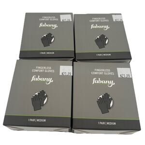 Lot Of 4 Fabany Fingerless Comfort Gloves Size Medium